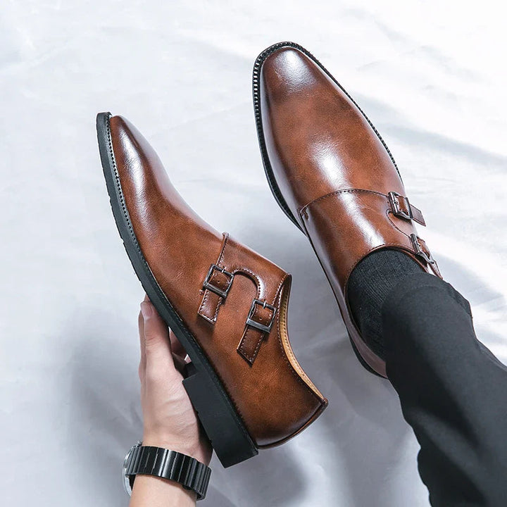 Heren Leren Schoenen | Dubbele Monkstrap | Comfort | Elegante Look