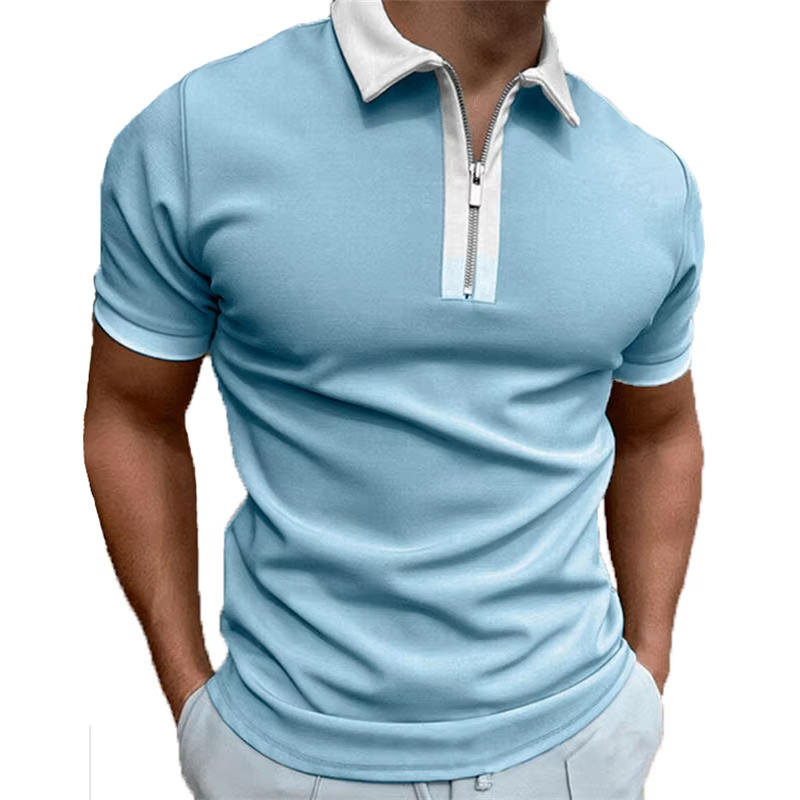Heren Polo | Retro Zipper Design | Uniek Patroon & Modern Casual | Polyester Zomerstijl