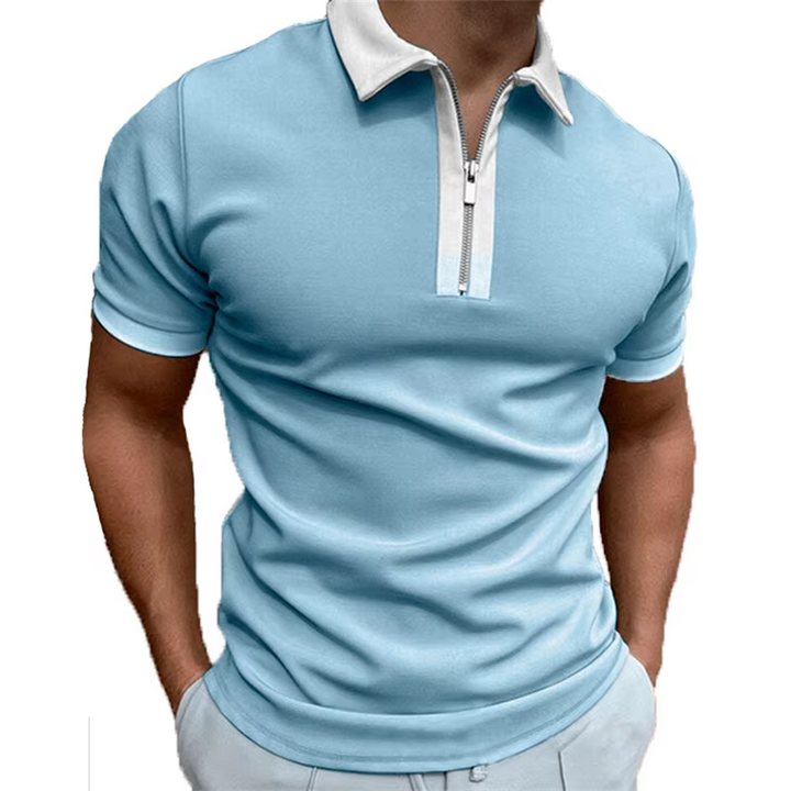 Heren Polo | Retro Zipper Design | Uniek Patroon & Modern Casual | Polyester Zomerstijl