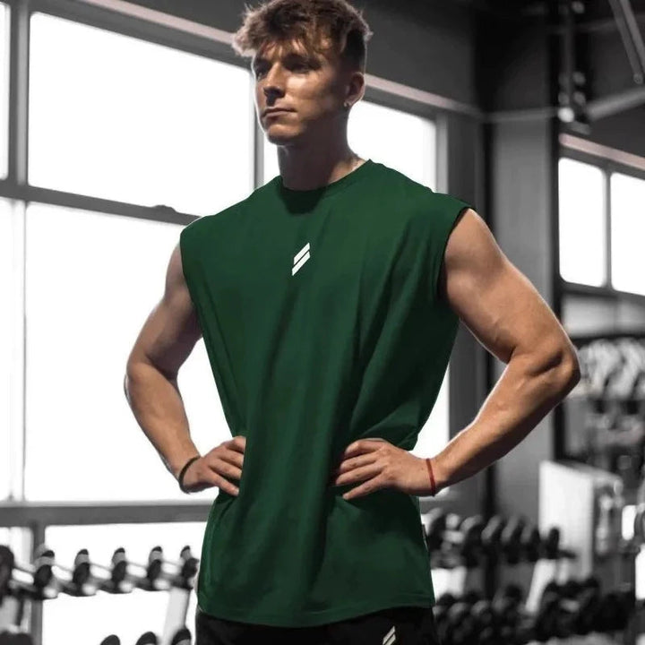 Heren Sport top | Mouwloze Top | Ronde Hals | Sportief