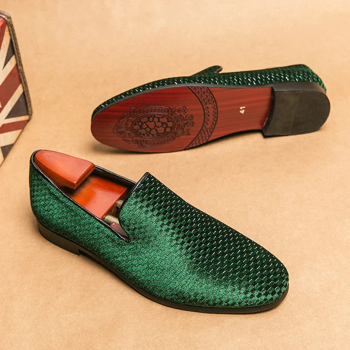 Heren Loafers | Woven Velvet | Handgemaakt & Comfortabel | Dress Schoen