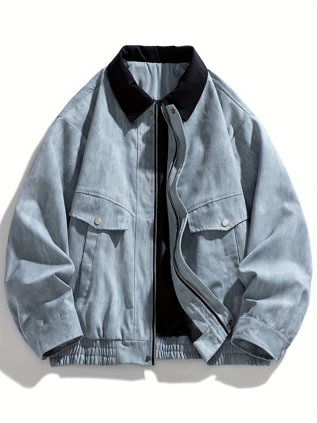 Heren Jas | Oversized | Borstzakken Met Kraag | Lente