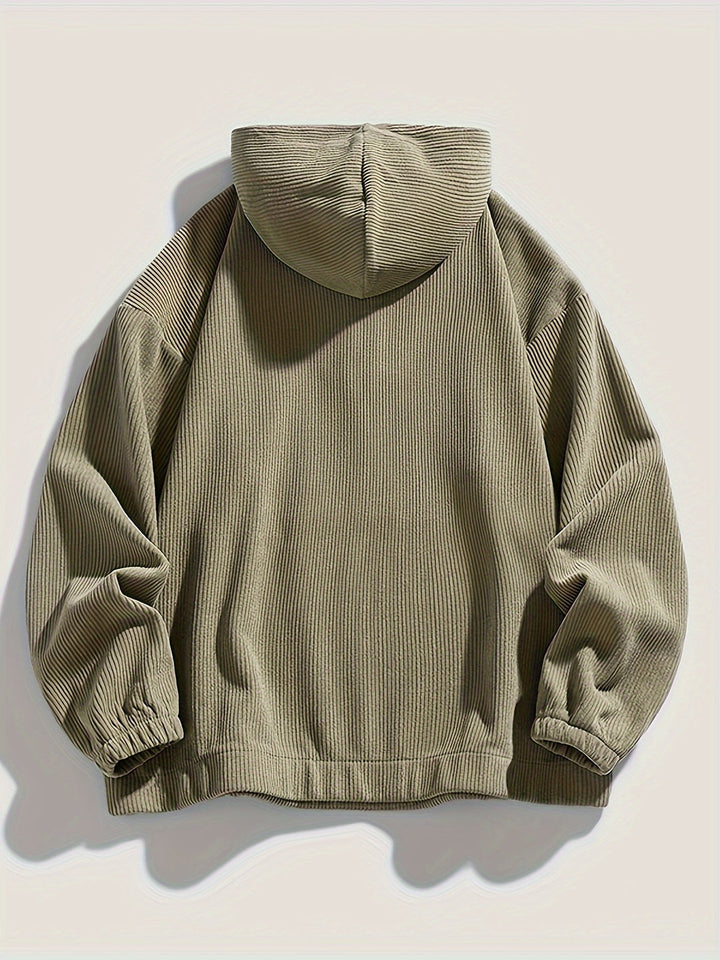 Heren Zip-Up Hoodie | Effen Kleur | Comfortabel & Casual | Polyester