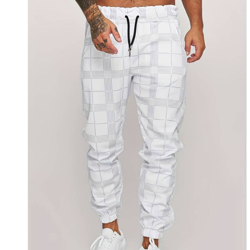 Heren Joggingbroek | Geruit Design | Casual Kleding | Zachte Stof