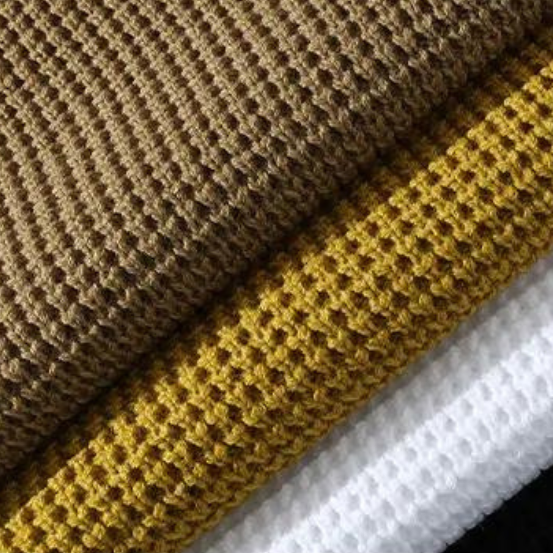 Luxe kasjmier trui voor heren met ronde hals en gestructureerd wafel patroon | Dani