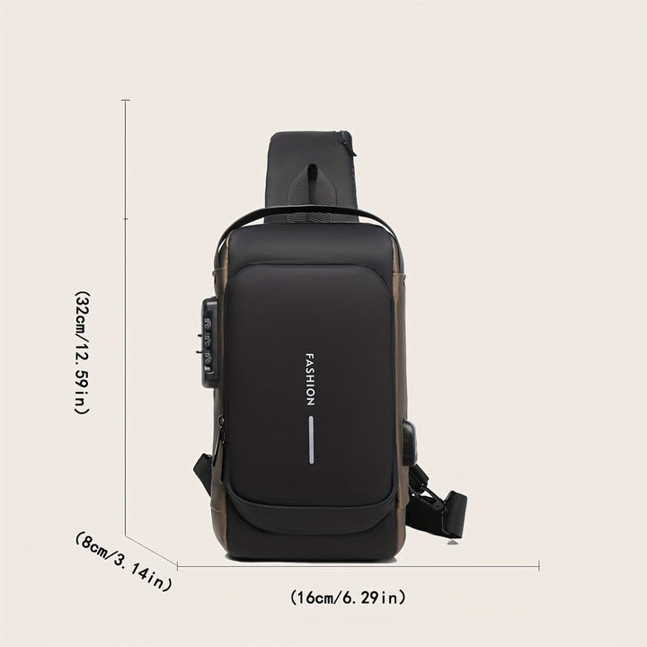 Heren Crossbodytas | Anti-Diefstal & USB Oplaadpoort | Motor & Vrijetijdssport | Duurzame Oxford Stof