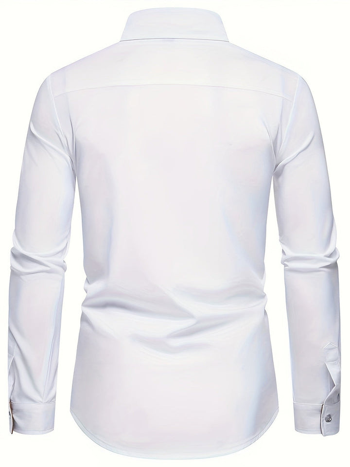 Heren Overhemd | Slim Fit | Contrasterende Details & Lange Mouwen