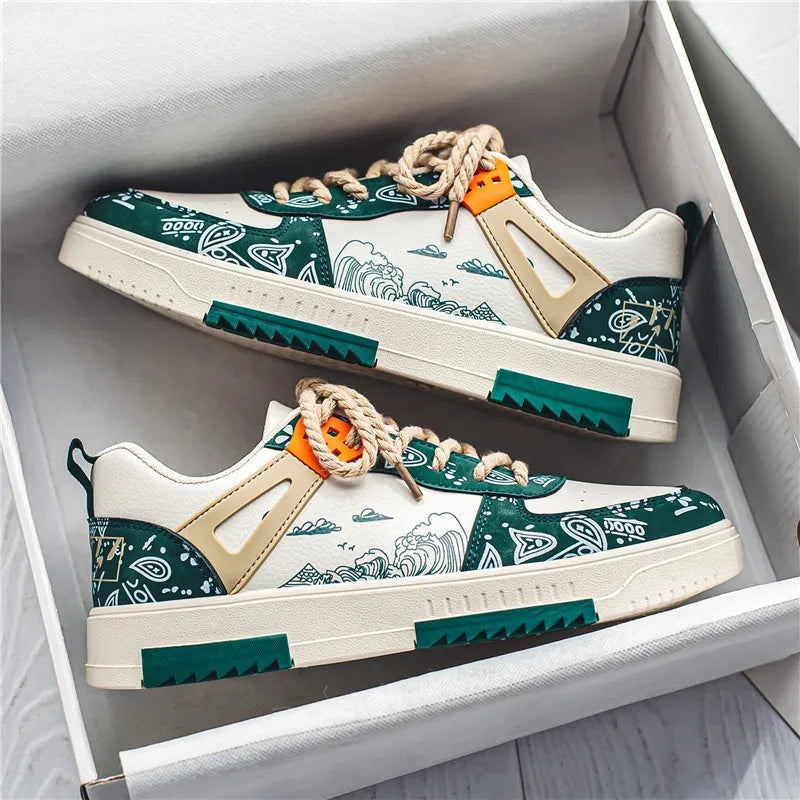Heren Sneakers | Ademend & Comfortabel | Platte Zool & Vetersluiting | Sportief & Casual