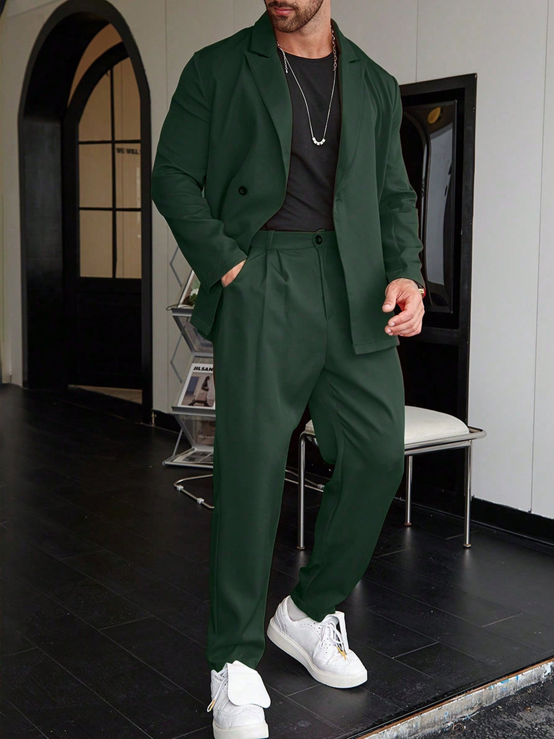 Heren Pak | Slim Fit 2-Delig | Single Breasted & Peak Lapel | Tailored Blazer & Pantalon
