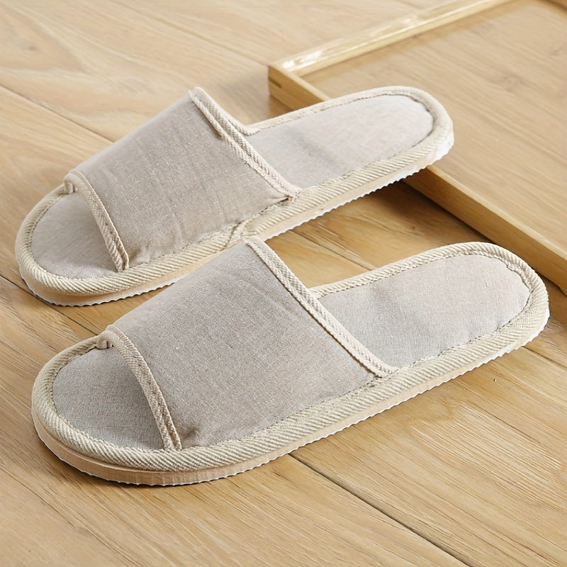 Heren Pantoffels | Comfortabel & Ademend | Voor Binnen | Linnen & EVA
