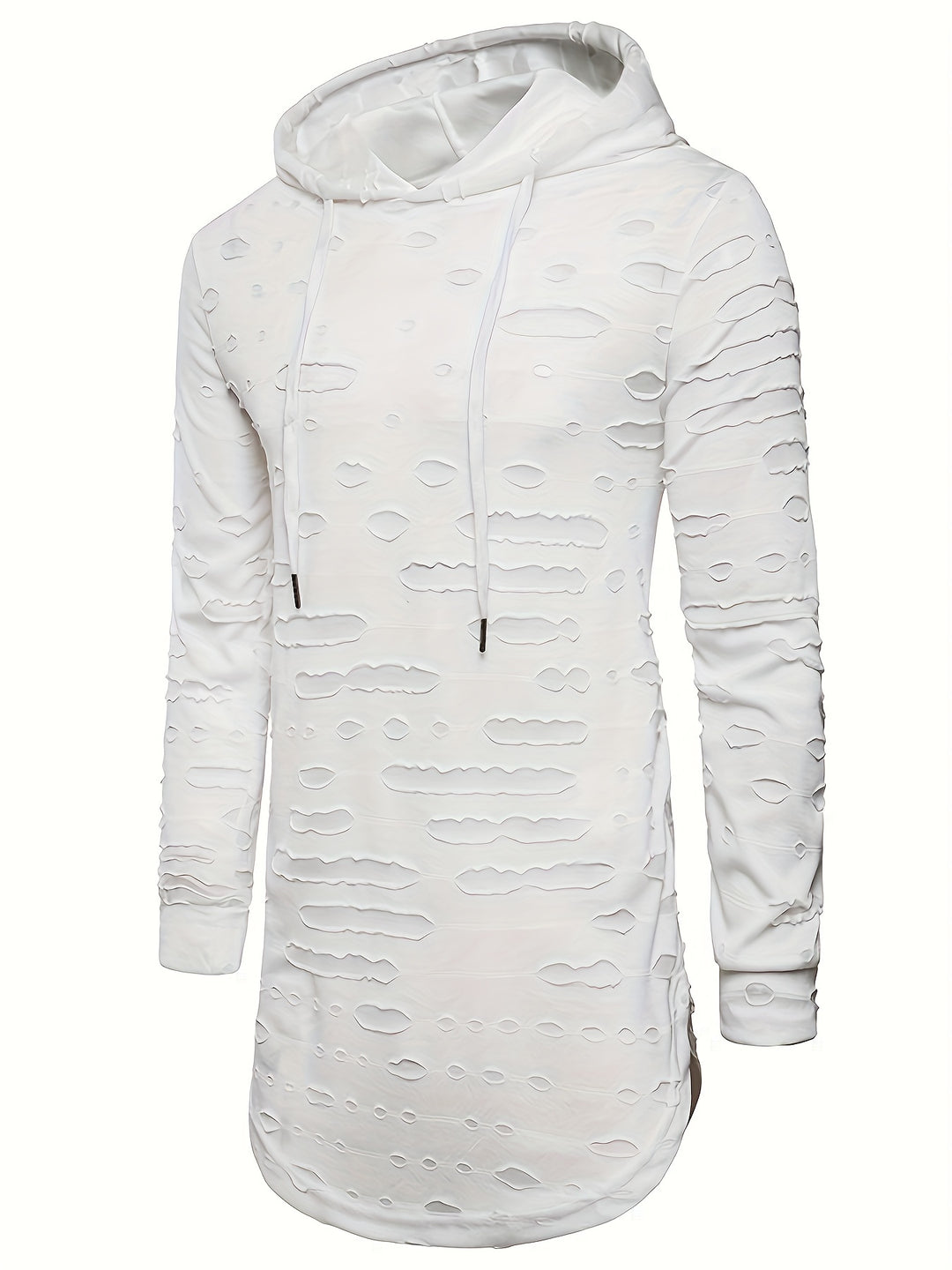 Herensweatshirt | Halflang & Gescheurd Design | Trendy & Casual | Met Capuchon