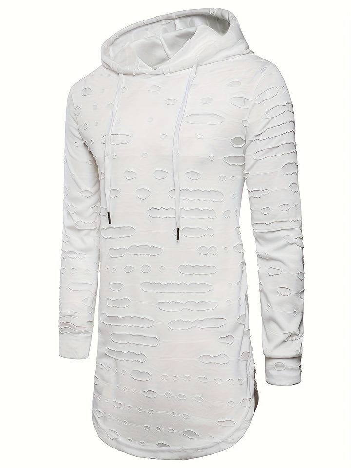 Herensweatshirt | Halflang & Gescheurd Design | Trendy & Casual | Met Capuchon