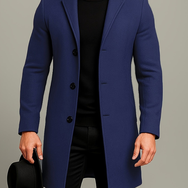 Winterjas Heren | Lange Jas met Knopen | Winddicht & Stijlvol Design