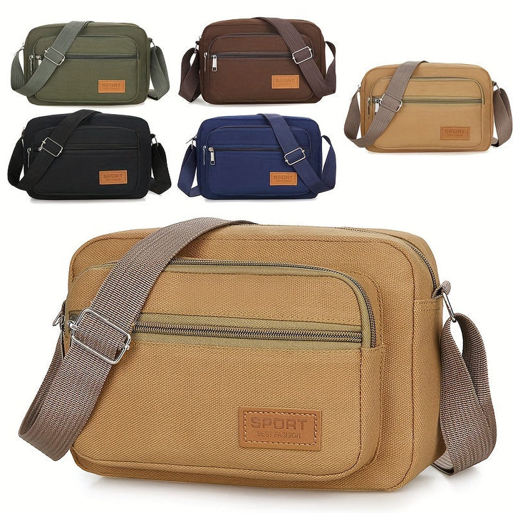 Heren Canvas Schoudertas | Casual Design | Verstelbare Band & Meerdere Vakken