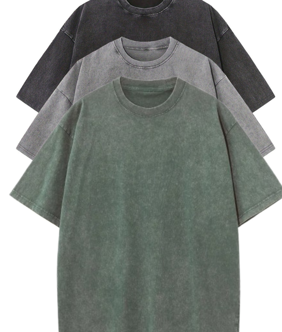 Heren Oversized Katoenen Basis T-Shirt Set 3-Pack