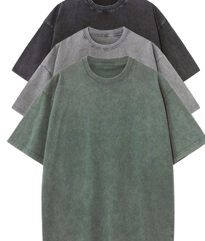 Heren Oversized Katoenen Basis T-Shirt Set 3-Pack