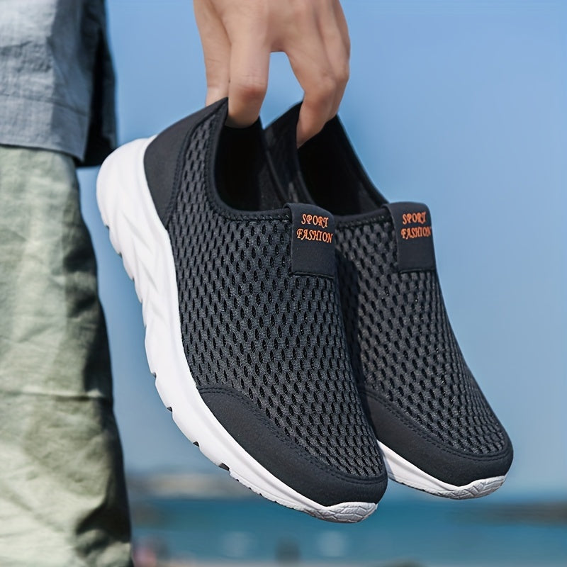 Heren Slip-on Sneakers | Ademend Mesh | Comfortabele Wandelschoenen | Lichtgewicht Sportschoen