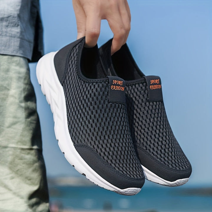 Heren Slip-on Sneakers | Ademend Mesh | Comfortabele Wandelschoenen | Lichtgewicht Sportschoen