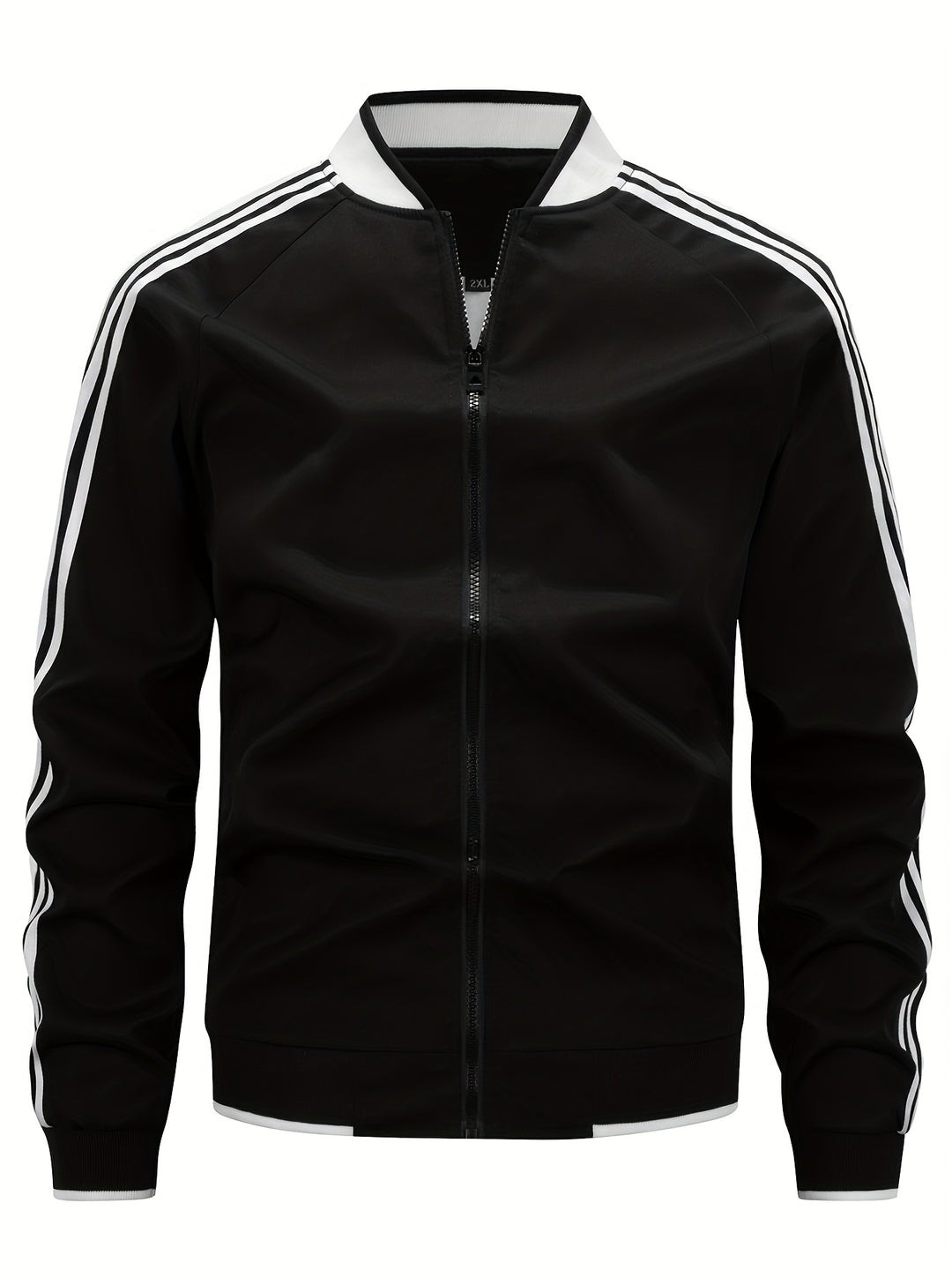 Heren Sportvest | Lichtgewicht & Ademend | Baseballkraag & Gestreepte Mouwen | Groen