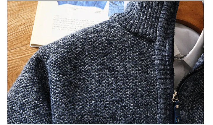 Luxe en knusse wollen semi-zip trui met winterse stijl en comfort | Nathan