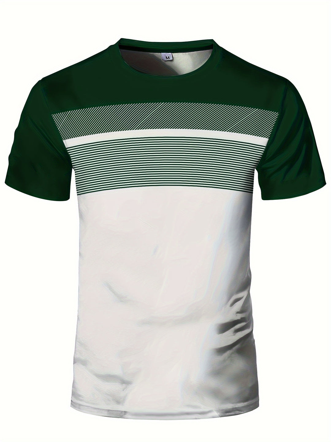 Heren Sport-T-shirt | Marineblauw-Wit Gradiënt | Hoge Elasticiteit & Sneldrogend | Gym & Outdoor