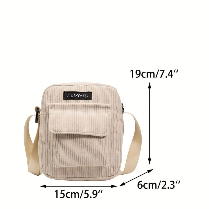 Heren Crossbody Tas | Ribfluweel | Meerdere Vakken & Verstelbare Band