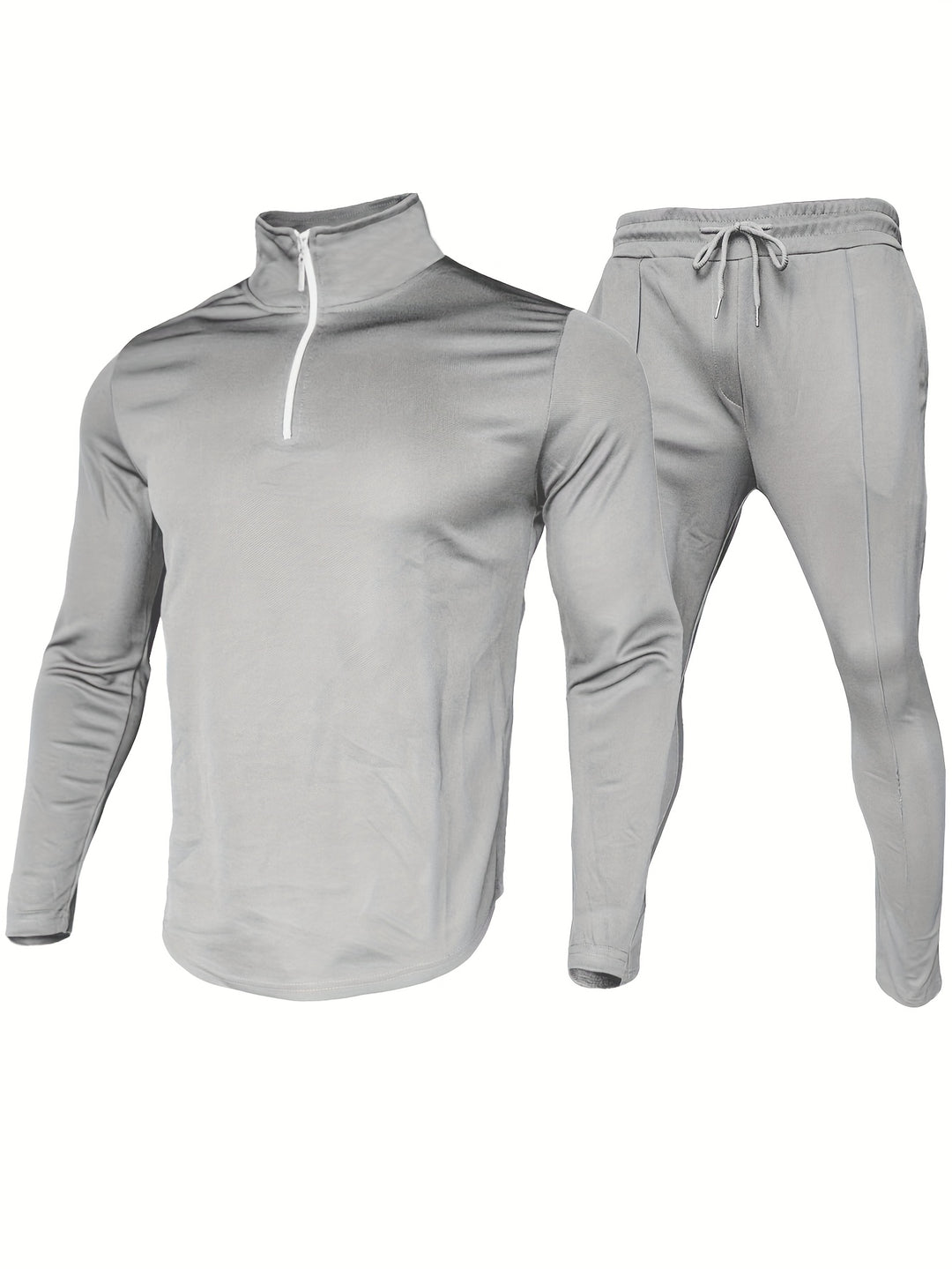 Heren Trainingspak | 2-delig Set met Rits & Trekkoord | Sportief & Comfortabel | Polyester