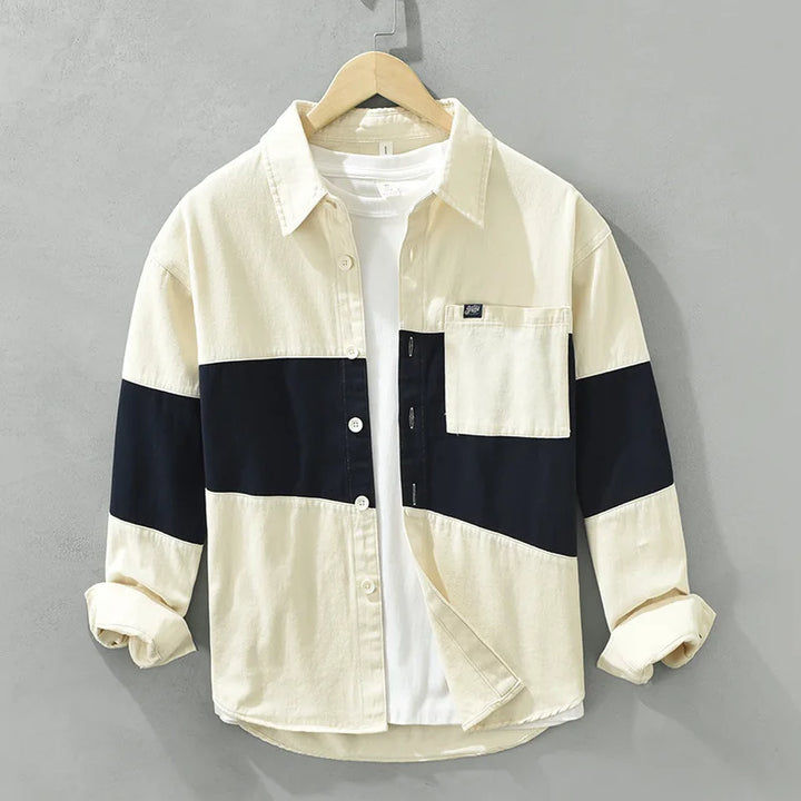 Heren Patch Overhemd | Button Overhemd | Borstzak | Modern