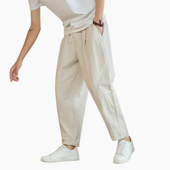 Heren Broek | Wijde Pijpen | Trekkoord | Zomer
