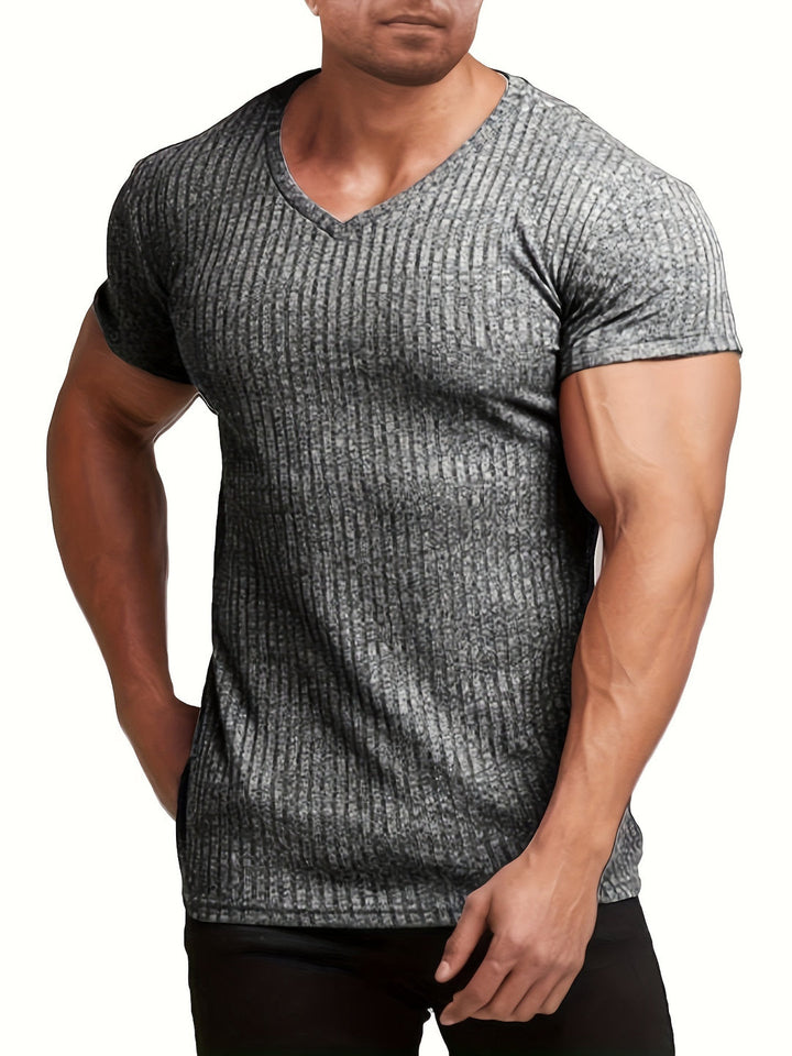 Heren Overhemd | Stevig & Casual | V-hals | Korte Mouwen | Zomer