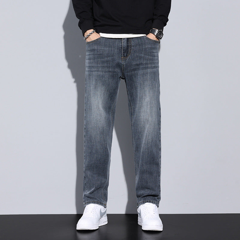 Heren Baggy Jeans | Grijs Washed | Losvallende Pasvorm | Denim Katoen
