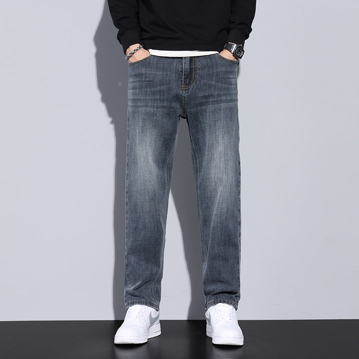 Heren Baggy Jeans | Grijs Washed | Losvallende Pasvorm | Denim Katoen