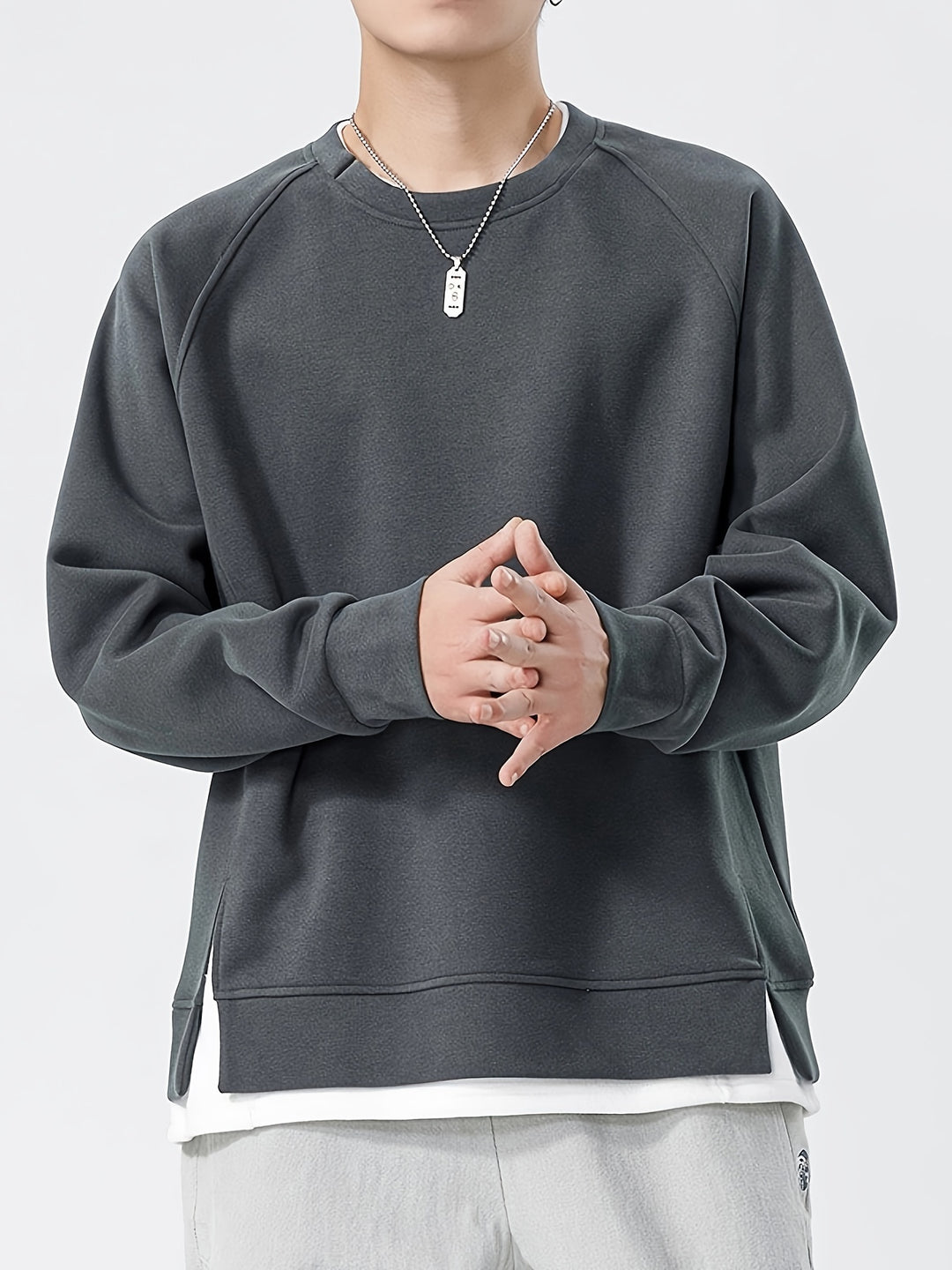 Heren sweatshirt | Ronde Hals | Stijlvolle Print | Lange Mouwen