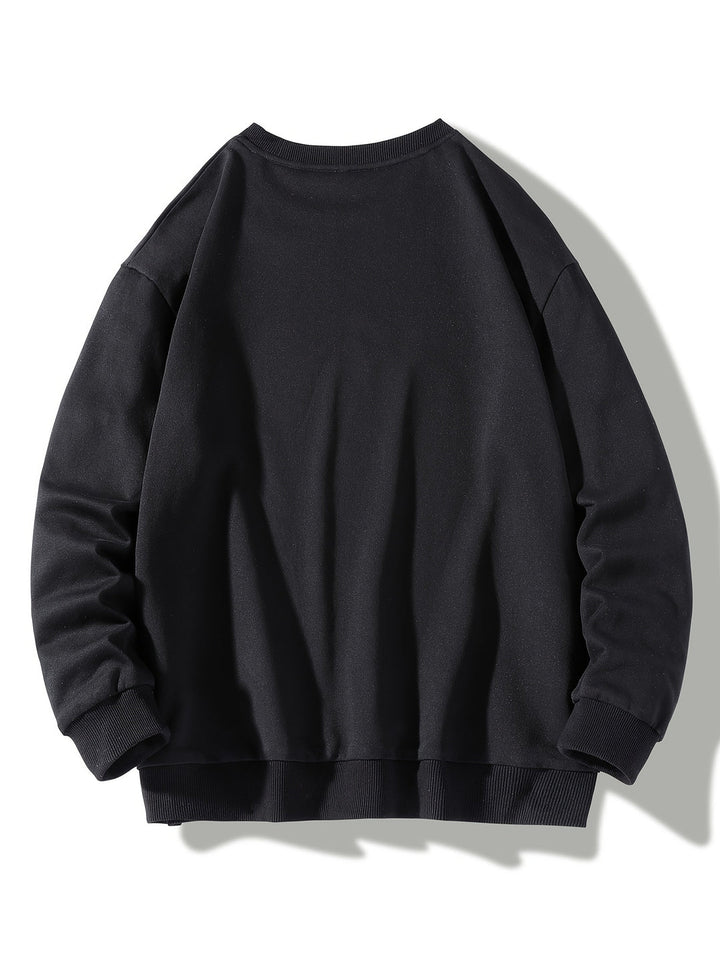 Heren Sweatshirt | Stijlvol & Veelzijdig | Effen Kleur met Ronde Hals | Lente & Herfst