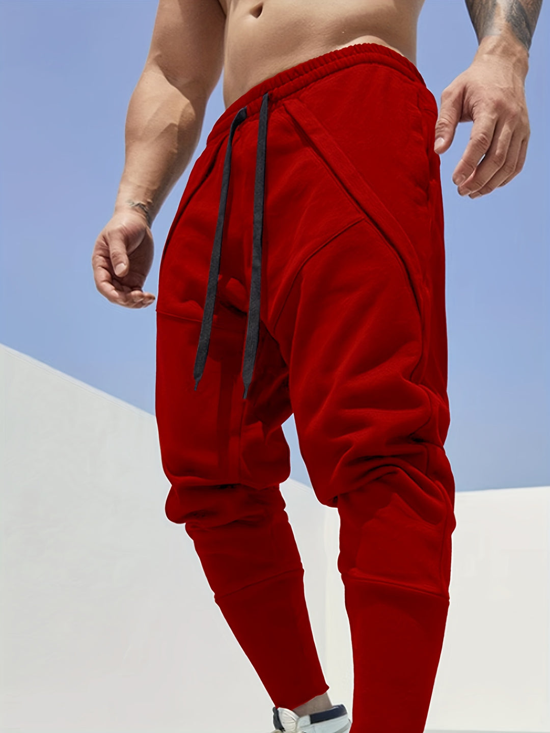 Heren Sportbroek | Lange Broek | Licht Elastisch Polyester | Effen Kleur & Regular Fit