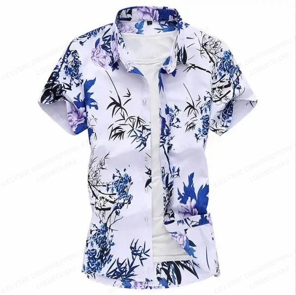 Heren Shirt | Rozenprint | Opvallend Design | Zomer