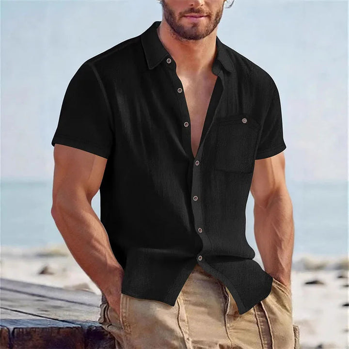 Heren Shirt | Slimfit | Korte Mouw Met Knoopjes | Zomer
