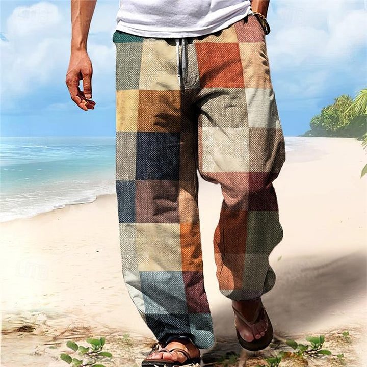 Heren Broek | Wijde Pasvorm | Geometrisch Patroon & Comfortabel | Outdoor & Casual