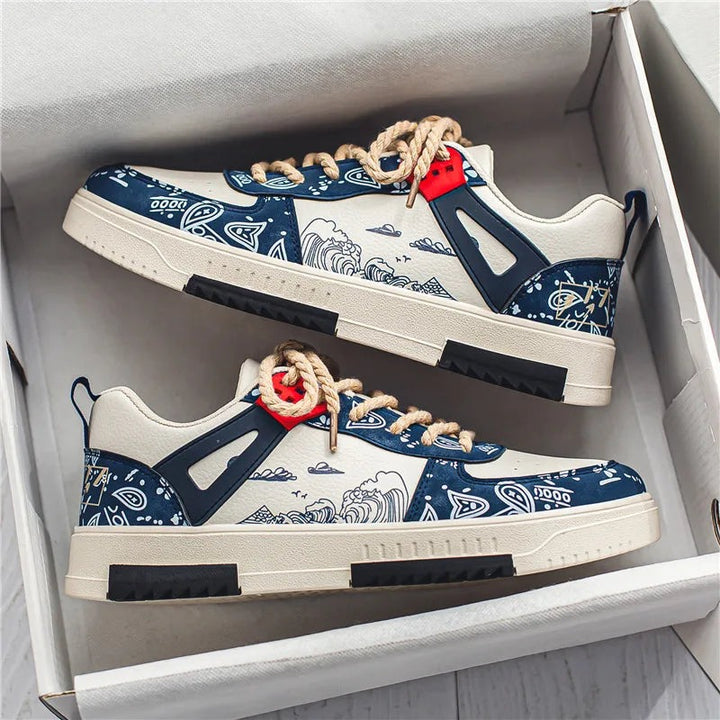 Heren Sneakers | Ademend & Comfortabel | Platte Zool & Vetersluiting | Sportief & Casual