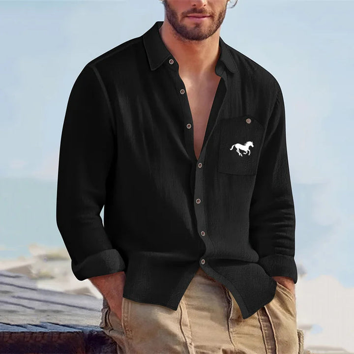 Heren Shirt | Regular Fit | Lange Mouw Met Knopen | Zomer