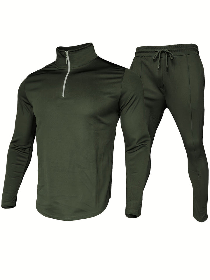 Heren Trainingspak | 2-delig Set met Rits & Trekkoord | Sportief & Comfortabel | Polyester