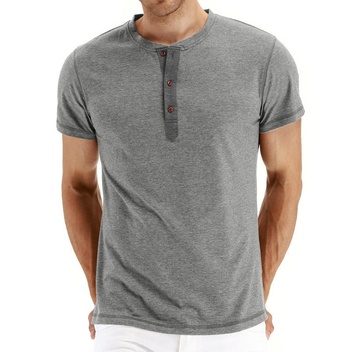 Heren Henley T-shirt | Ronde Hals met Knopen | Regular Fit & Casual Stijl | Katoenmix