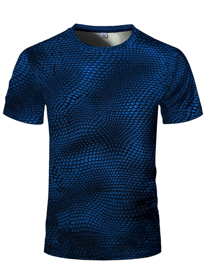 Heren T-shirt | 3D Geometrisch Patroon | Hoge Stretch & Scheurvast | Zomer Sporttop