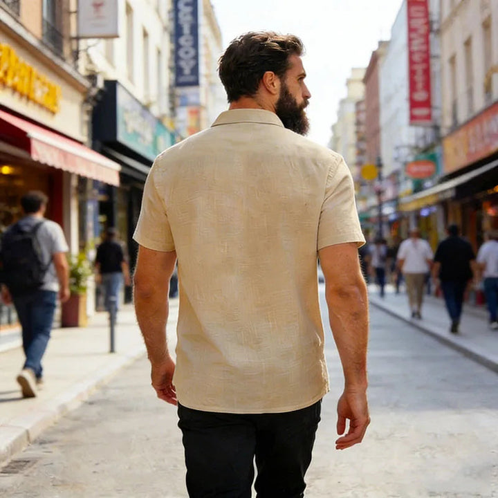 Heren Shirt | Slimfit | Korte Mouw Met Knoopjes | Zomer
