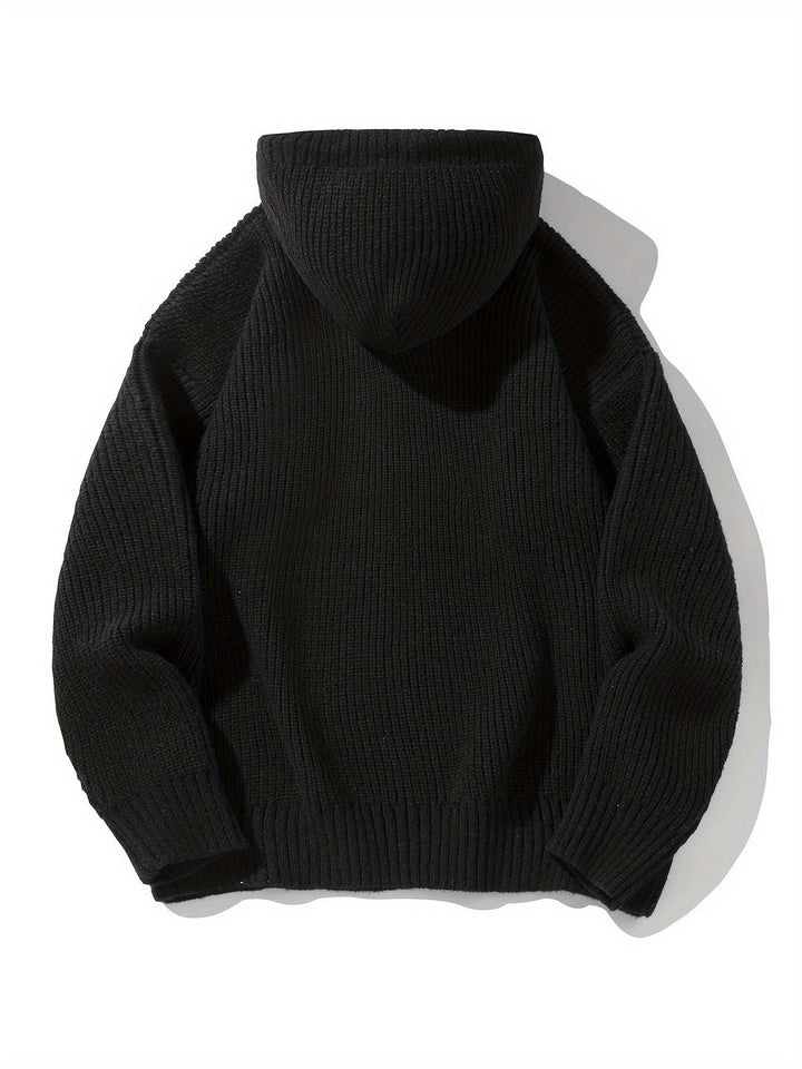 Heren Gebreide Hoodie | Retro Stijl & Comfortabel | Met Zakken | Lente/Herfst