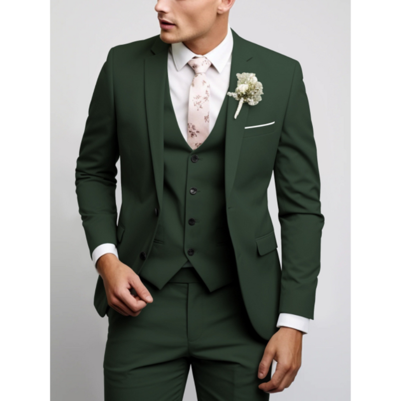 Heren Pak | Slim Fit 3-Delig | Elegante Kleding | Bruiloft Look