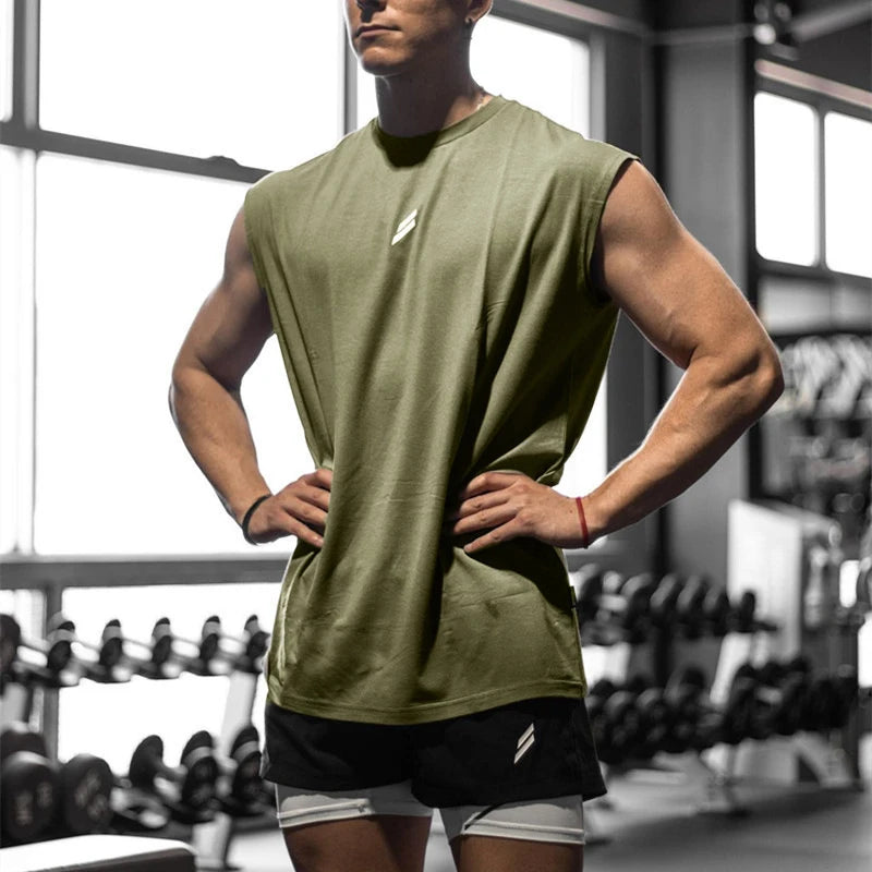 Heren Sport top | Mouwloze Top | Ronde Hals | Sportief
