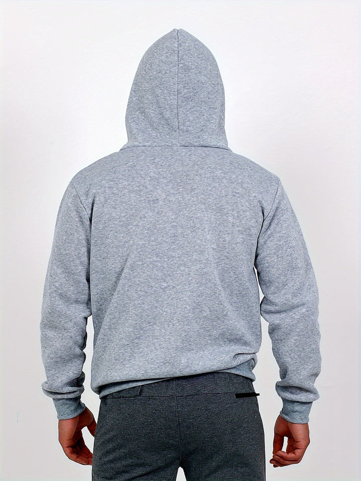 Heren sporthoodie | Stretch & Comfort | Appliqué Detail | Herfst & Winter