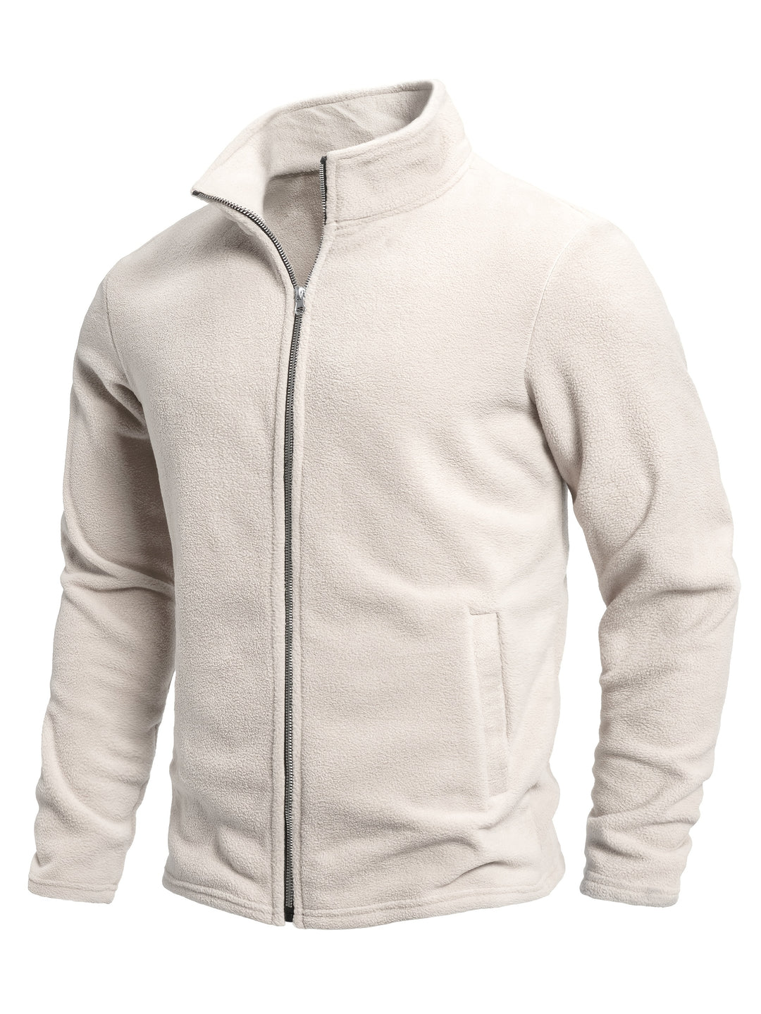 Heren Jas | Warme Lange Mouw | Standkraag & Effen Design | Herfst