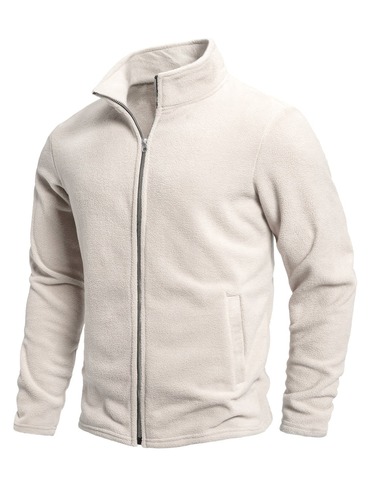Heren Jas | Warme Lange Mouw | Standkraag & Effen Design | Herfst